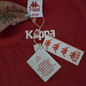 Kappa Red Kids' Short Sleeve Tee with White Logo
